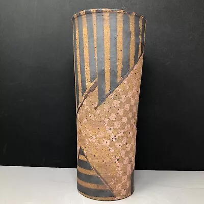 Hanne Westergaard Studio Pottery Raku Fired Vase With Abstract Decoration #1249 • £120