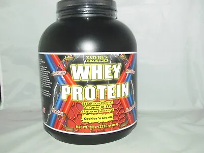 Natures Research Whey Protein 5lbs Bulk  Jug Cookies And Cream *** 75 Servings • $54.95