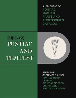 $60.13 • Buy 1961 - 1962 Pontiac Master Parts / Accessories Catalog Supplement