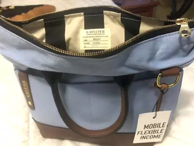 R. RIVETER Made In America/Carry All Canvas Tote Leather Trim & Pouch-Otto/NEW!! • $175