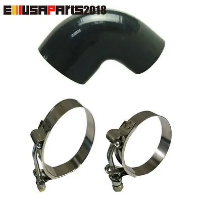 2.5  To 3  90 Degree Turbo/Intake/Intercooler Silicone Coupler Hose And 2x Clamp • $18.99
