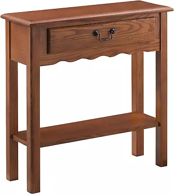 Behind Sofa Table Couch Console With Storage Shelves Oak Finish Furniture Wood • $159.99