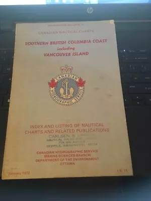 Canadian Nautical Chart Jan 1972; Southern British Columbia Coast Vancouver Isl • $2.66