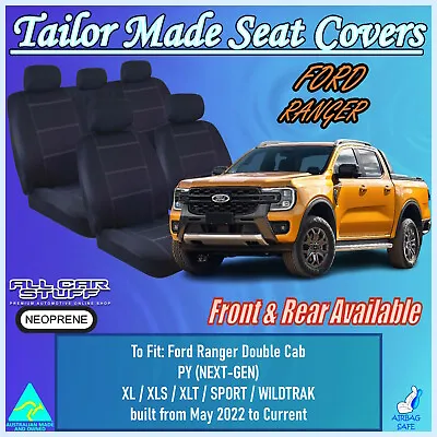 Aussie Made Neoprene Seat Covers For Ford Ranger PY NEXT-GEN: 05/2022 To Current • $198