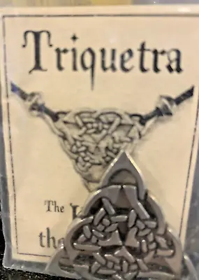 Vintage Triquetra  The Knot Of The Goddess  Celtic Pewter Pendant 1979 1-1/2  • $17.99