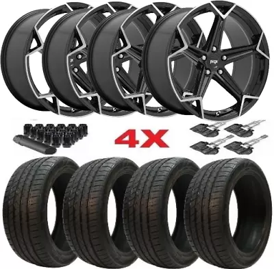 20x9 Niche Wheels Gloss Black 2454020 A/s Tires Set Fits Mercedes Infiniti • $2495