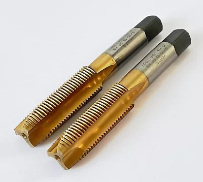 (2) HERTEL 9/16-18 NF GH3 TiN 3 Flute HSS Spiral Point Plug Tap Chamfer USA • $22.95