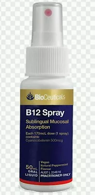 2 × Bioceuticals Vitamin B12  Spray - 50 Spray - OzHealthExperts  • $47.99