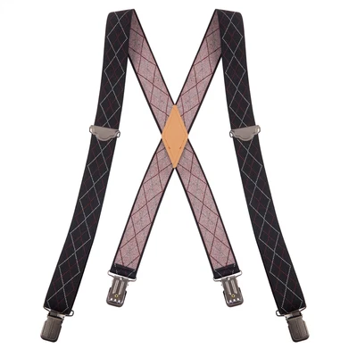 $16.97 • Buy Buyless Fashion Suspenders Men - 48  Adjustable 1 1/4  X Back Black Clips