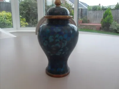 £25 • Buy BLUE CHINESE CLOISONNE GINGER JAR - FLOWERS -  7 . 5  X 3.5 