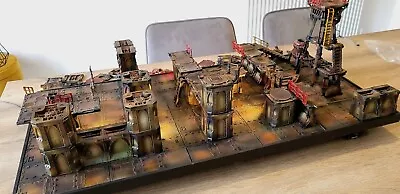 Pro Painted 40k Necromunda LED Lit Game Board Terrain Scenery • £599