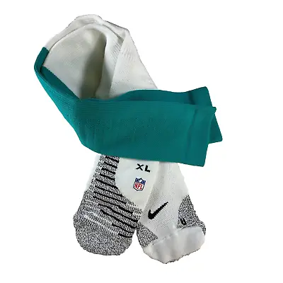Nike NFL Issued Football Socks Miami Dolphins XL Over The Calf Padded • $10.25