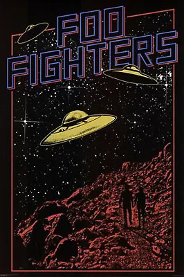 Foo Fighters UFO Poster 36 X 24 Dave Grohl Nirvana Rock Music • $29.12