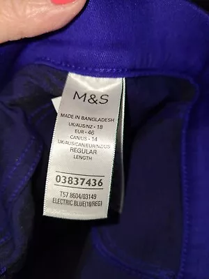 New M&S Size 18 Regular Length Electric Blue High Rise Jeggings • £12.99