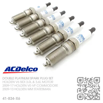 Acdelco Platinum Spark Plugs V6 Sidi 3.0l & 3.6l Motor [holden Ve-vf Commodore] • $95.50