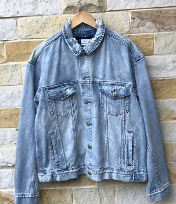 KSUBI  Jacket Mens Large OH G Acid Wash Blue Distressed Cotton  Denim • $199.50