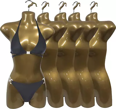 Gold Female Mannequin Injection Form Half Rounded Hip Long Body Torso Dress Form • $134.81