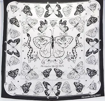 $347.30 • Buy New Alexander McQueen 609786 INKED BUTTERFLY Tattoo Theme Large Silk Scarf
