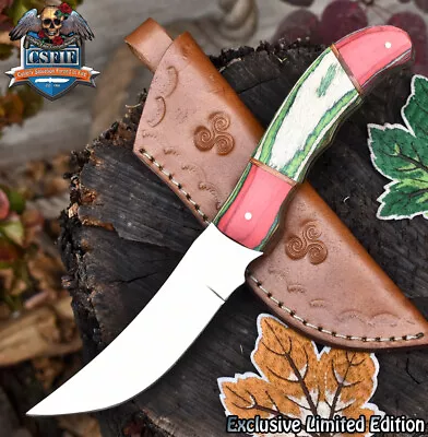 CSFIF Handmade Skinner Knife D2 Tool Steel Hard Wood Wooden Bolster Survival • $4.07