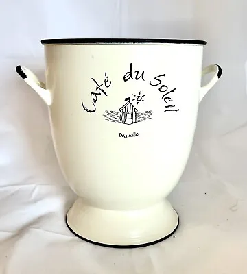 Vintage French Country Enamelware Bucket Ice Wine Champagne Flowers • $19.99