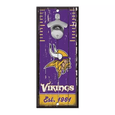 Minnesota Vikings Distressed Bottle Opener Wall Sign 5  X 11  Hardboard • $24.99