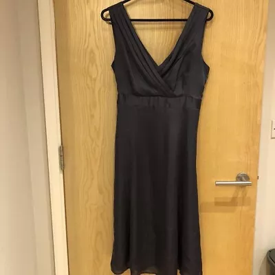 Mexx V-neck Belted A-line Dress In Grey - UK 14/US 10 • £33