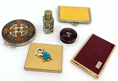 Vanity Accessory Mixed Lot 6 Pill Box Sewing Kit Card Case Compact Perfume Vtg • $75