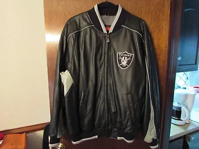 Oakland - Los Angeles - Las Vegas Raiders Vintage NFL Leather Jacket / Coat • $159