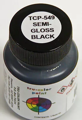 SEMI-GLOSS BLACK TRU-COLOR AIR BRUSH PAINT Automobile Car Truck Model TCP549 • $9.89