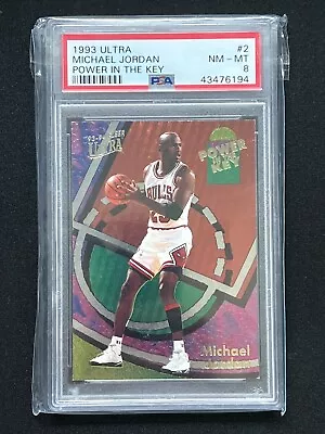 1993-94 Fleer Ultra Power In The Key #2 MICHAEL JORDAN Chicago Bulls PSA 8 • $239.99