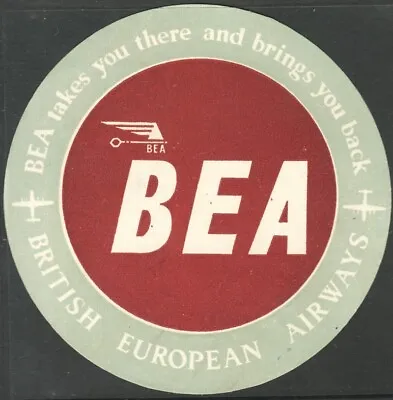 Vintage Airline Label    Bea British European Airways 1954? • $3.99