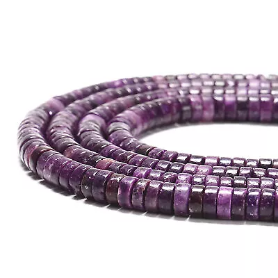 $10.99 • Buy Dark Lepidolite Heishi Disc Beads Size 2x4mm 3x6mm 3x8mm 15.5'' Strand