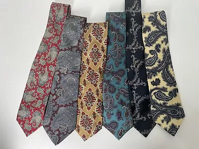 Lot Of 6 Paisley Ties Various Brands Sizes Colors Please See Photos • $21.24