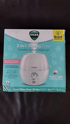 NIB VICKS 3-in-1 Sleepy Time Humidifier Diffuser Night-Light 7 LED Colors • $34.99