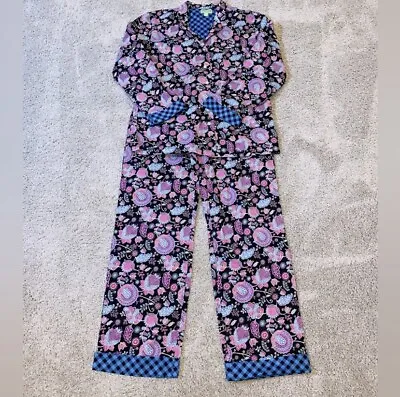 $33 • Buy VERA BRADLEY 2 Piece Cotton Pajama Set Women’s M Floral