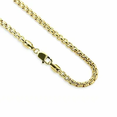 14K Yellow Solid Gold Round Box Link Chain Necklace 2.00mm 16  • $279.99