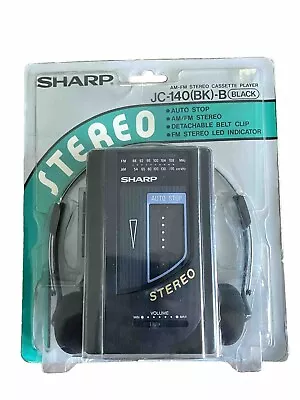 Sharp JC-140 Black Portable AM/FM Stereo Cassette Player Vintage New In Package • $39.99