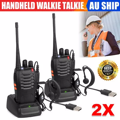 $38.95 • Buy 6X BF-888S Walkie Talkie Handheld 2Way Radio UHF 16 Channel 3 Miles Rechargeable