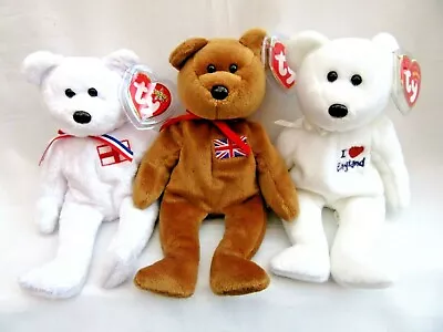 £14.99 • Buy  Ty Beanie Baby - Three English Bears - England - I Love England - Britannia 