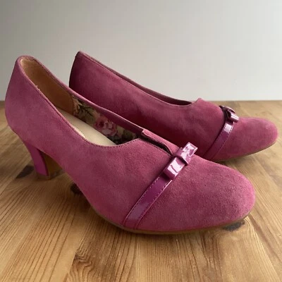 £28 • Buy Hotter Antoinette Magenta Pink Suede Court Shoes - Size UK 5.5