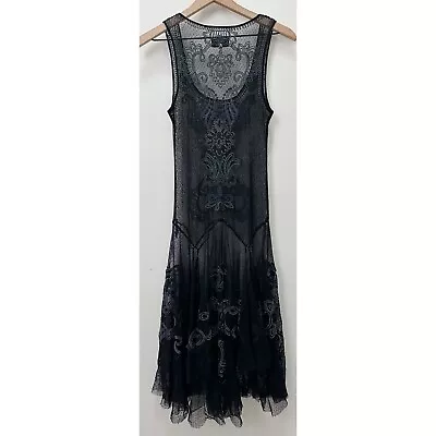 Johnny Was Biya Embroidered Mesh Dress Women’s Size Small • $90