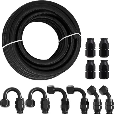 AN4/AN6/AN8/AN10 Nylon PTFE Fuel Line Hose 10/20FT 10pcs Fittings Hose Kit E85 • $48.99