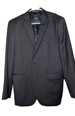 Men's Size 40R Daniel Hecter Paris Wool Blue Pinstripe Suit Jacket Sport Coat • $64.25