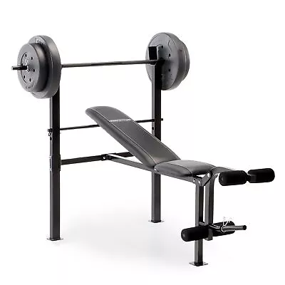 Marcy Competitor Standard Workout Bench With 80 Lbs Vinyl-Coated Weight Set C... • $219.48