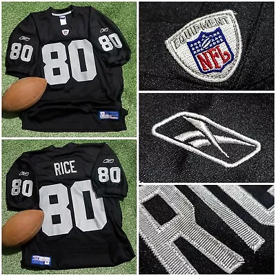 Jerry Rice Reebok Authentic Oakland Vegas Raiders NFL Stitched Vintage Jersey • £140