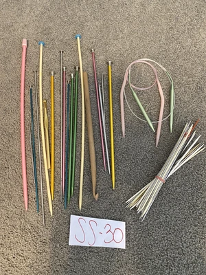 $26 • Buy Large Lot Of Knitting Needles All Kinds Sizes Straight Circular Metal