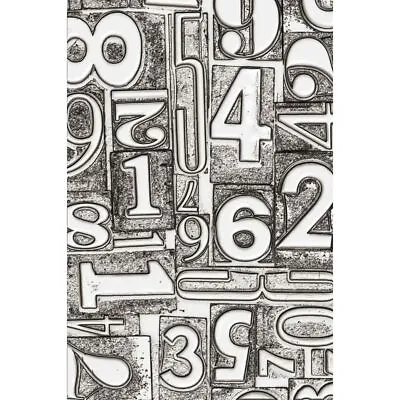 £8.99 • Buy Sizzix 3-D Texture Fades Embossing Folder - Numbered By Tim Holtz