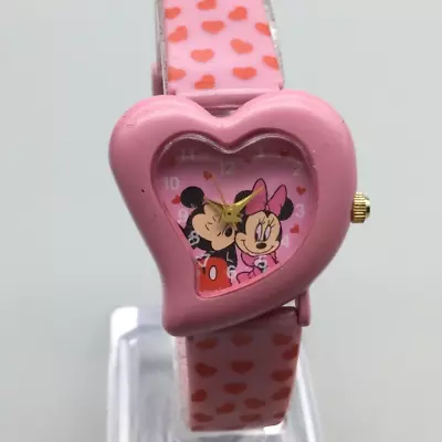 Disney Mickey Minnie Mouse Watch Youth Kids Pink Heart Dial New Battery • $24.99