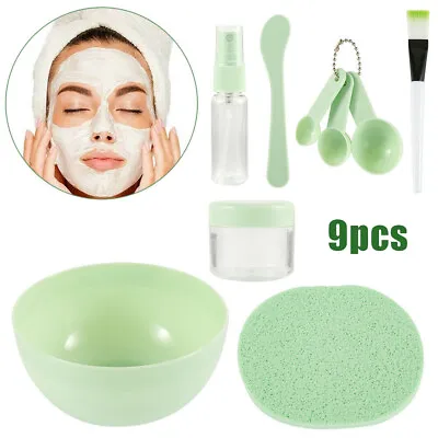 9Pcs DIY Face Mask Mixing Bowl Set Spoon Brush Mixing Makeup Beauty Home BGS • £4.62