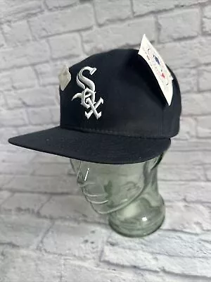 VINTAGE Chicago White Sox Hat Cap Snap Back KMG New Era Pro Model Black MLB 90s • $118